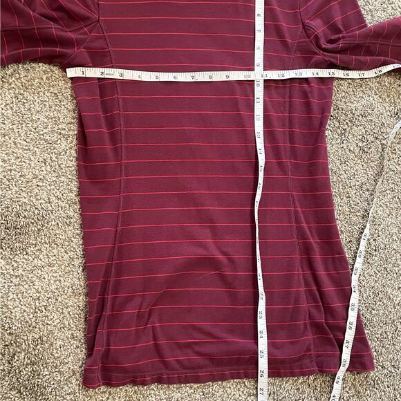 Athleta Chi Striped Long Sleeve Top Shirt Burgundy Activewear Size extra Small - Picture 5 of 10